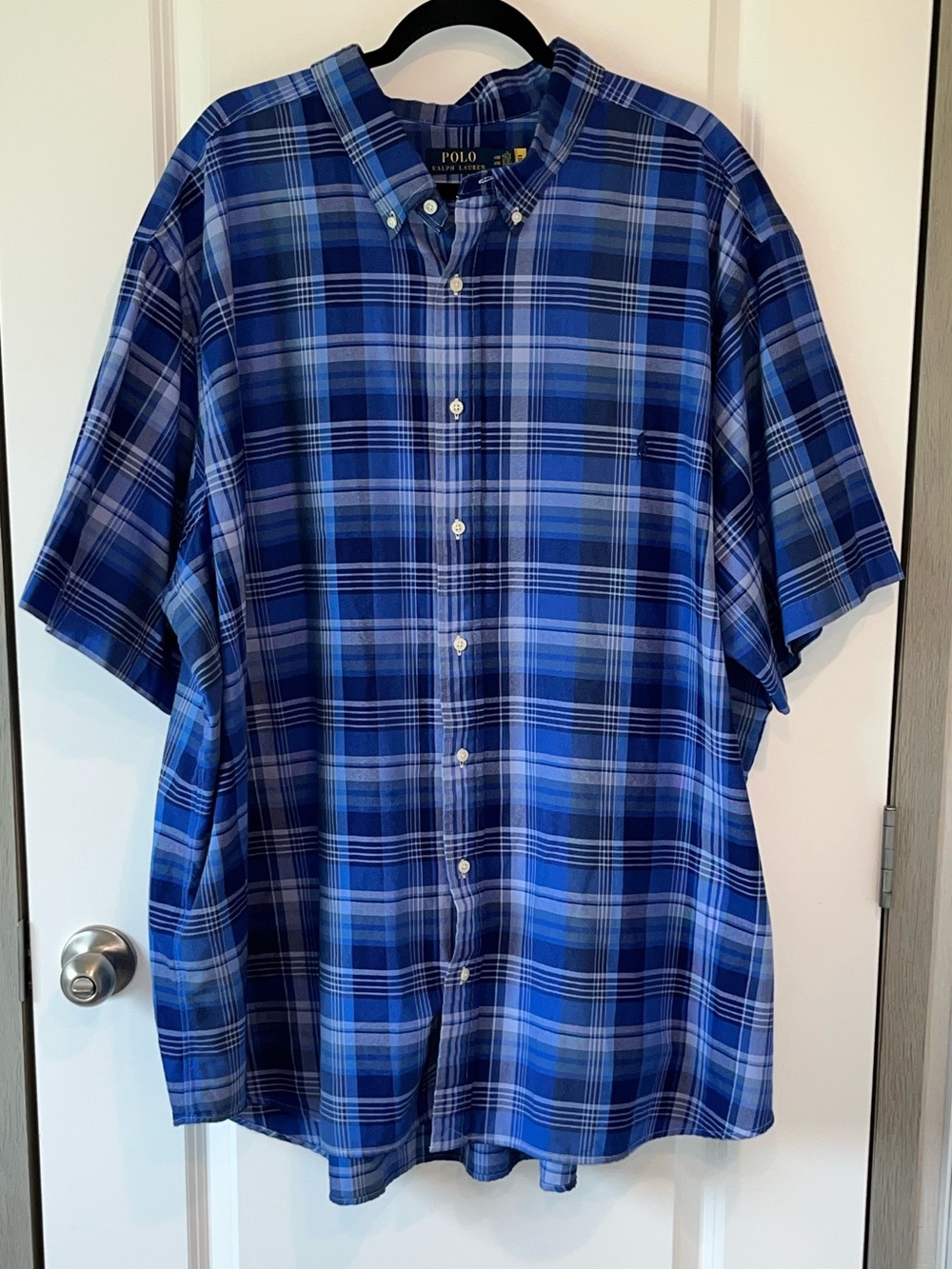 Polo Ralph Lauren Men's 4XB Plaid Short Sleeve Button-Down Cotton Shirt